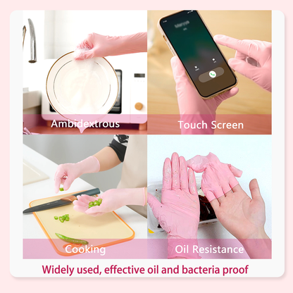 4mil Black and 4mil Pink Disposable Exam Nitrile Gloves 1,000pcs per Case