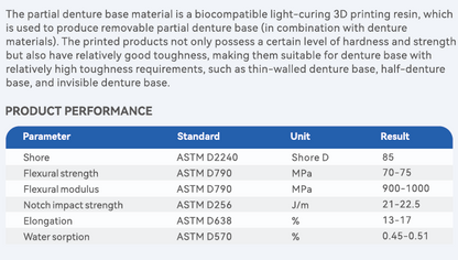 Invisible Denture Base Resin for DLP and LCD Printers 500g or 500ml