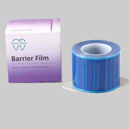Dental Barrier Film Sticky Wrap in Blue 4" x 6" (1200 Sheet)