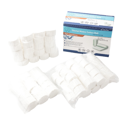 1 1/2" Length Cotton Rolls 5/16"(#1 SM), 3/8"(#2 MD) 2,000pcs/box and 1/2"(#3 LG) 450pcs per box
