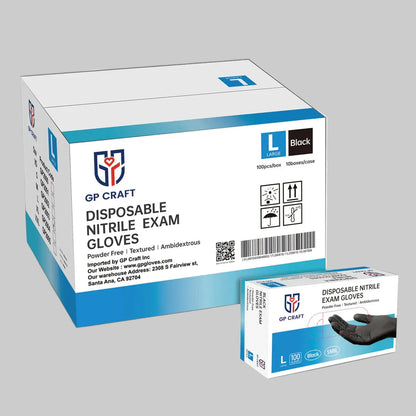 4mil Black and 4mil Pink Disposable Exam Nitrile Gloves 1,000pcs per Case