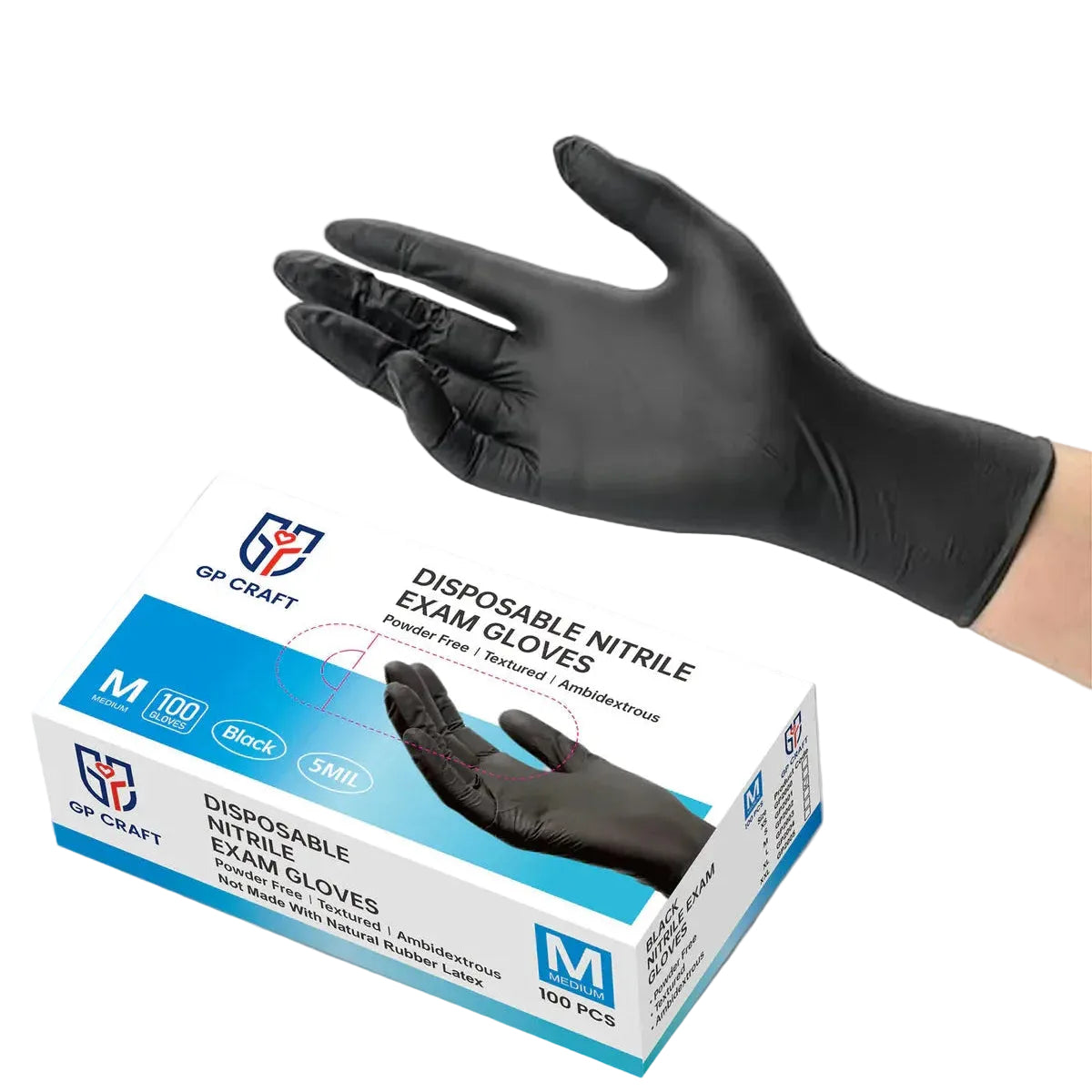 4mil Black and 4mil Pink Disposable Exam Nitrile Gloves 1,000pcs per Case