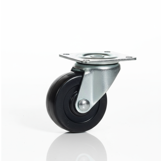 Rubber Caster With 2" Plate