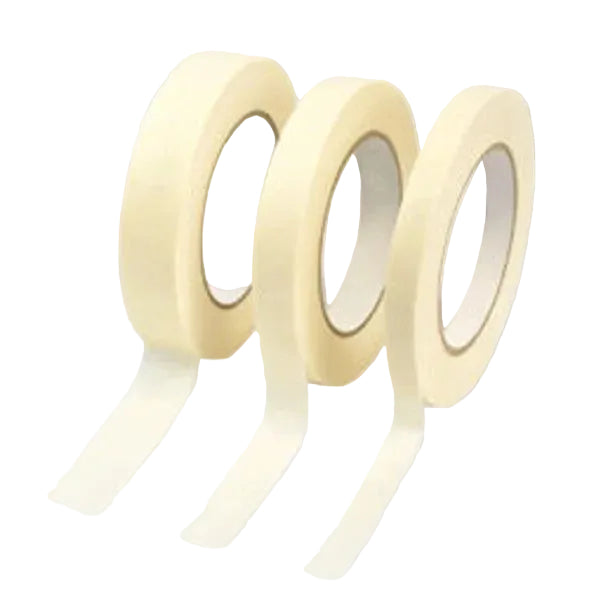 Two rolls of white tape on a gray background