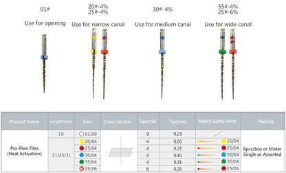Endo PRO-FLEXI FILE, Blue 6pcs pack
