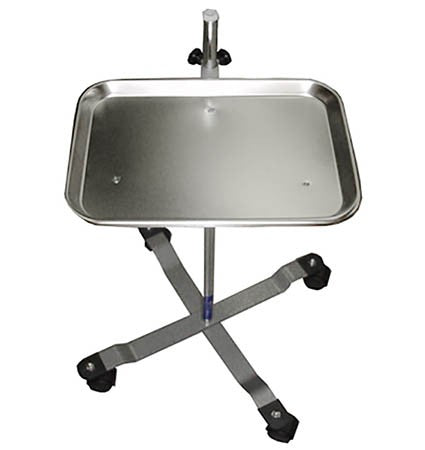 Metal Instruments Tray on Wheeled Floor Stand